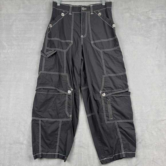 BDG Urban Outfitters Pants - BDG Urban Outfitters Black Contrast Stitch‎ Cargo Pants Baggy Y2K Streetwear 2
